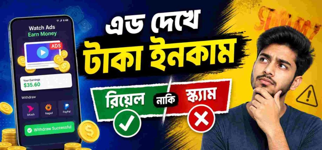 এড দেখে টাকা ইনকাম করার উপায়