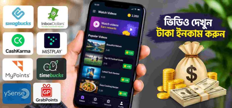 অনলাইনে ভিডিও দেখে টাকা ইনকাম করার অ্যাপ বাংলাদেশ