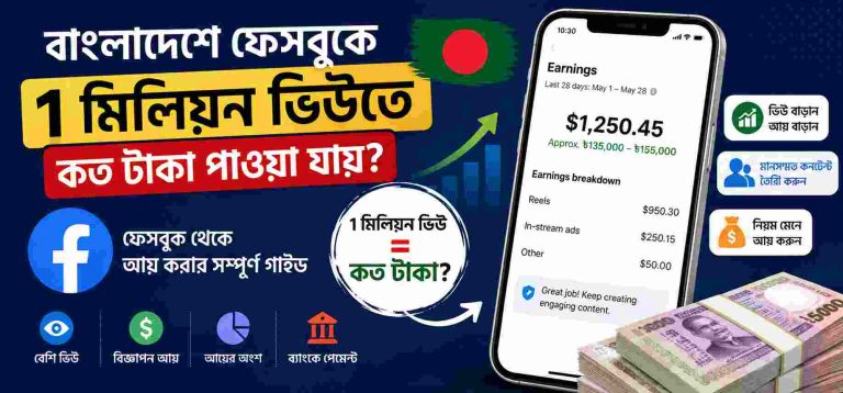 বাংলাদেশে ফেসবুকে ১ মিলিয়ন ভিউতে কত টাকা পাওয়া যায়?