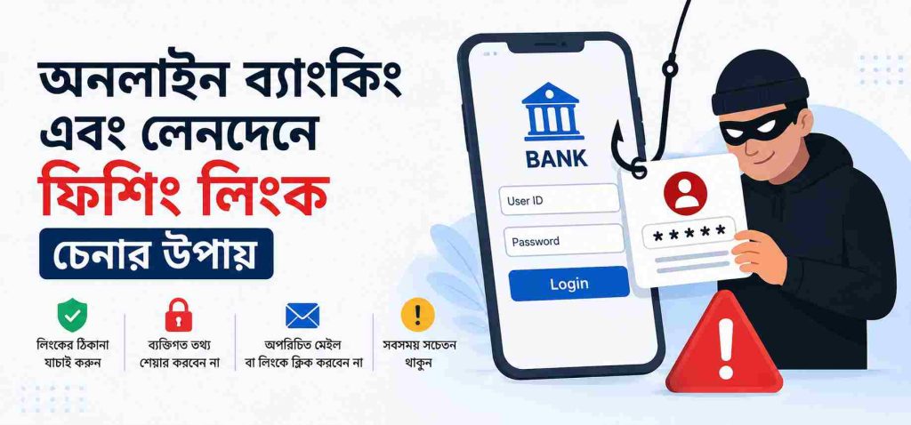 ব্যাংকিং ও অনলাইন লেনদেনে ফিশিং লিংক চেনার উপায়